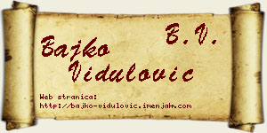 Bajko Vidulović vizit kartica